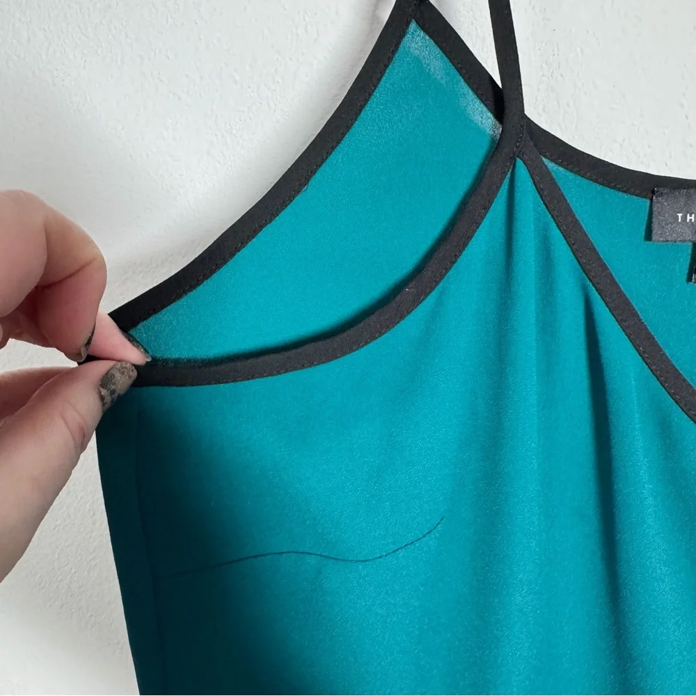 The Limited Tank Top Camisole Size Medium Teal Black Office Business Casual - Picture 4 of 9